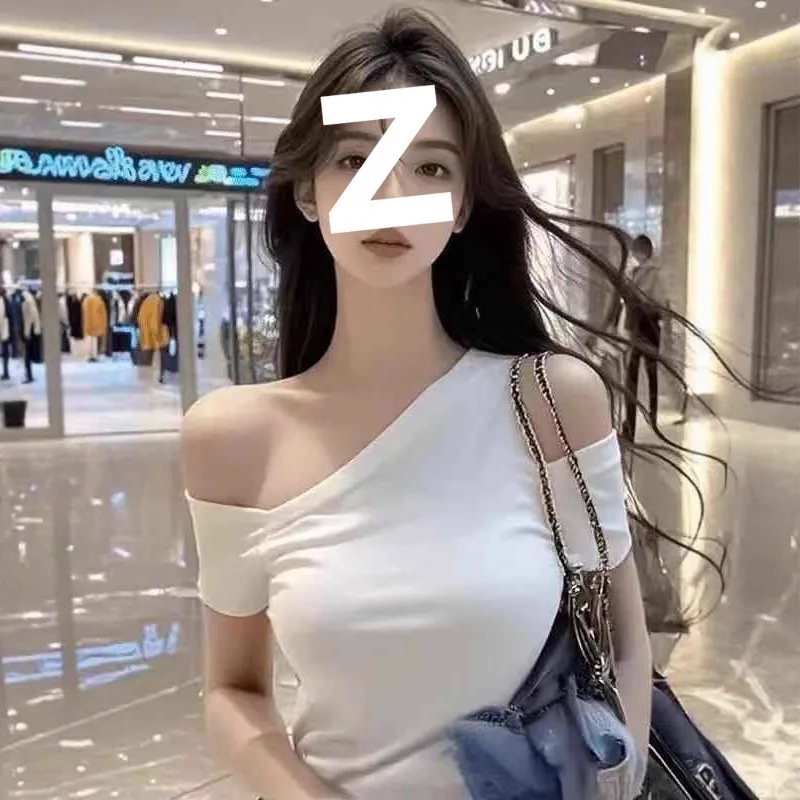 قبالة الكتف تي شيرت الدانتيل أعلى المرأة الحضرية المنخفضة قطع الكلاسيكية مريح بسيط الخام بسط فضفاض غسل الشارع الشهير الكورية نمط السيدات