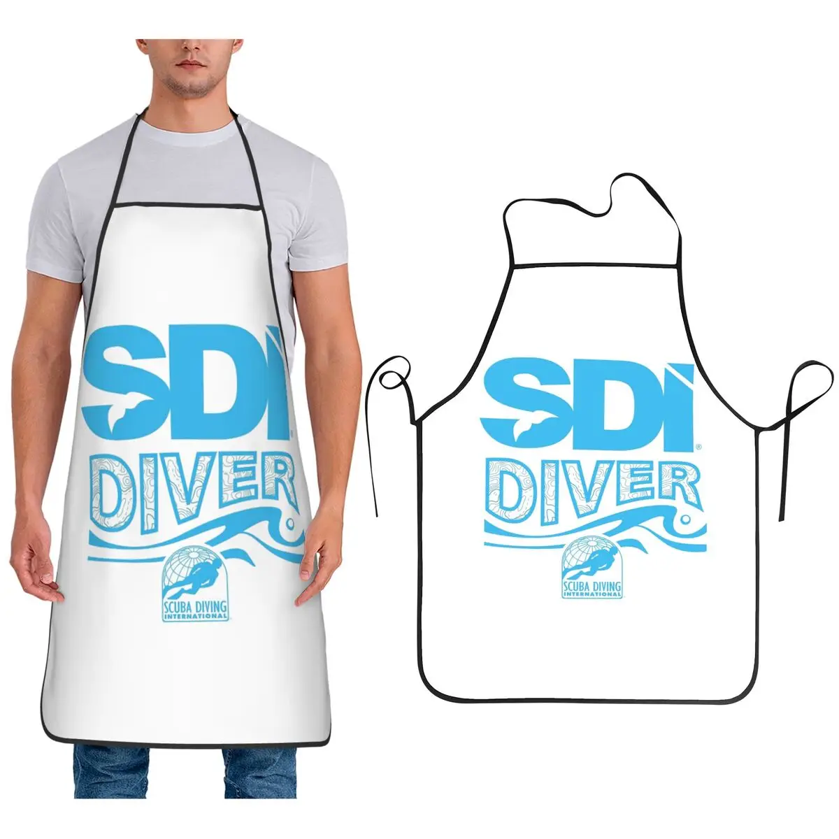 Scuba Diving International (SDI) Aprons Chef Cooking Cuisine Tablier Sleeveless Bib Kitchen Cleaning Pinafore