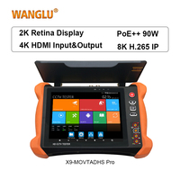 WANGLU TOP Full Function X9-MOVTADHS Pro PoE++ 90W 8 inch 2K Retina Screen 8K H.265 IP CCTV Tester