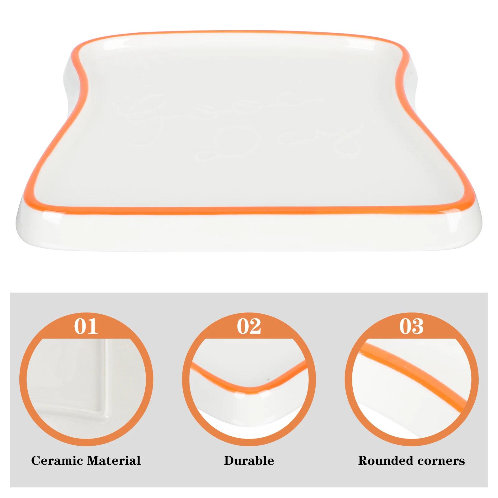 

Ceramic Meal Tray Safe Food Grade Material Breakfast Dinner Appetizer Round Edges Microwave Oven Heat Resistant Party