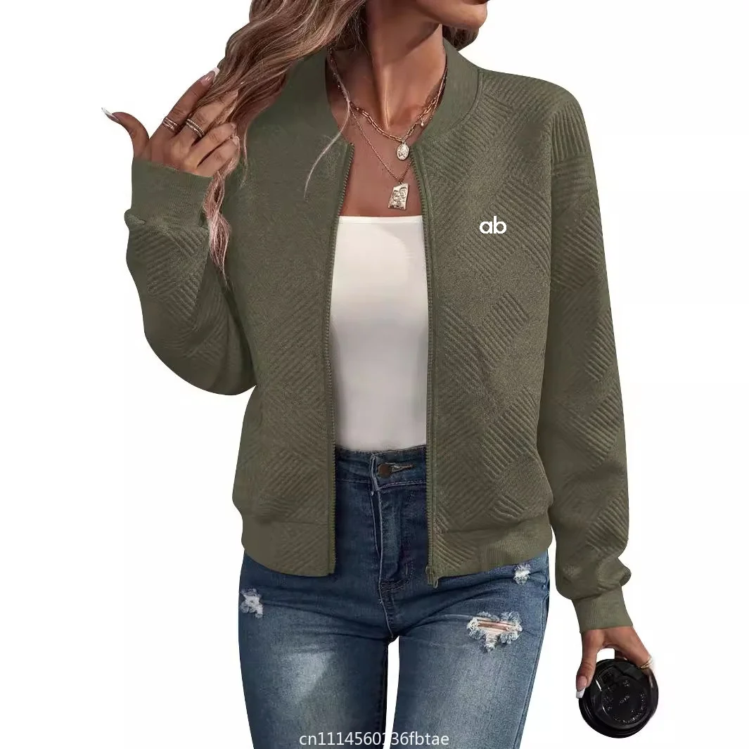 2026 New Spring Autumn Comfortable Casual Women's Long Sleeve Jacket Elegant Outerwear Zipper Pocket Crew Neck Short Outerwear