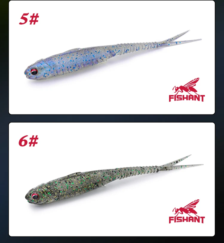 FISHANT Fork Tail Hollow Floating Soft Bait 2,5" 3,1" Realistischer Silikon-Köder mit Nachtleuchtfunktion zum Angeln von Barschen und Hechten mit Jigging-Ködern. – Detail 14