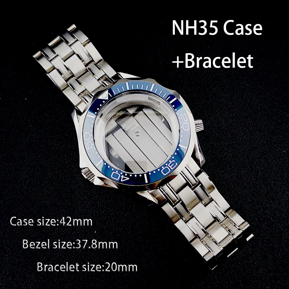 

Корпус NH35, мужские часы, 42 мм, стеклянный корпус Aleck, складная пряжка из нержавеющей стали, подходит для NH35, NH36, аксессуары для часов с механизмом