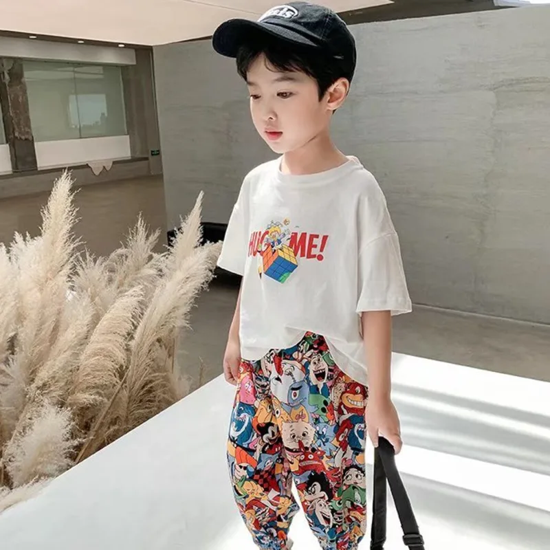 Boys' Summer Short Sleeve T-shirt New Small And Medium Children's Round Neck Top Children's Casual Versatile Half Sleeve Fashion