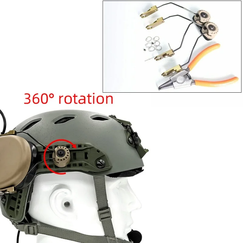 Tactical FAST, ACH, MICH Helmet ARC Rail Military Adapter Sordin Bracket Is Suitable for MSA SORDIN Series Tactical Headset