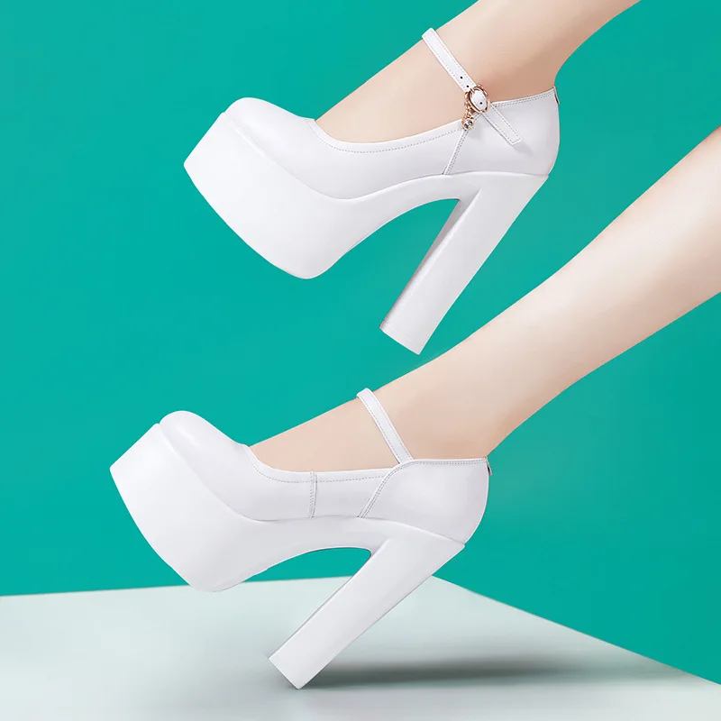 Zapatos de tacón alto de 15cm con plataforma gruesa para mujer, calzado profesional para trabajo de oficina, modelo Qipao, espectáculo de pasarela, novedad de 2025