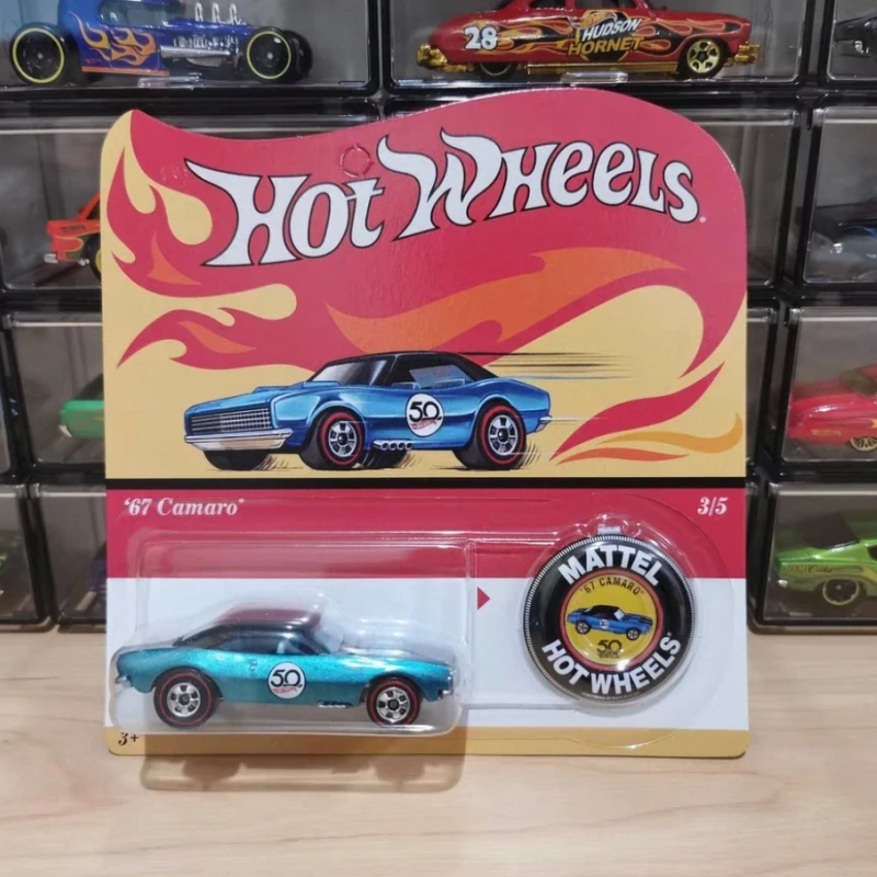 Stock Hot Wheels 50th Anniversary Remake Collection Limited Edition legeringsmodel speelgoed met badge Herdenkingseditie kleine auto