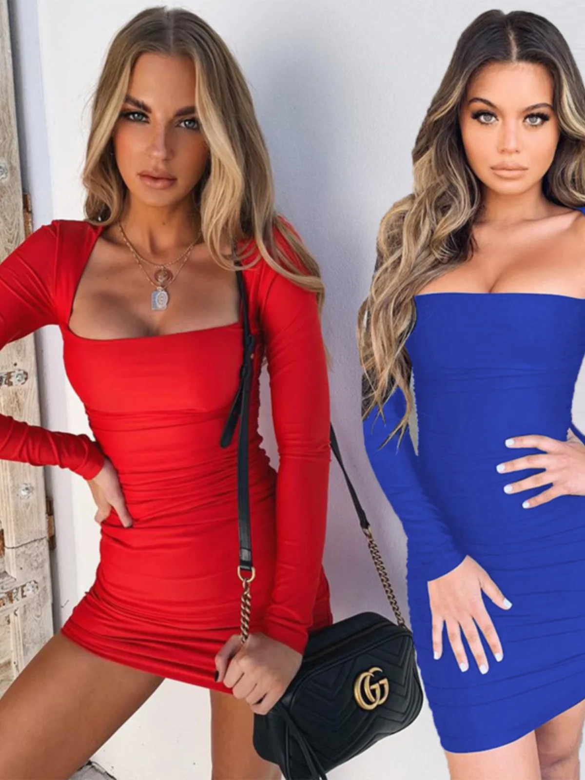 

Модное сексуальное облегающее платье с длинным рукавом и обтягивающим низом из полиэстера для женщин на весну, лето, осень, зиму