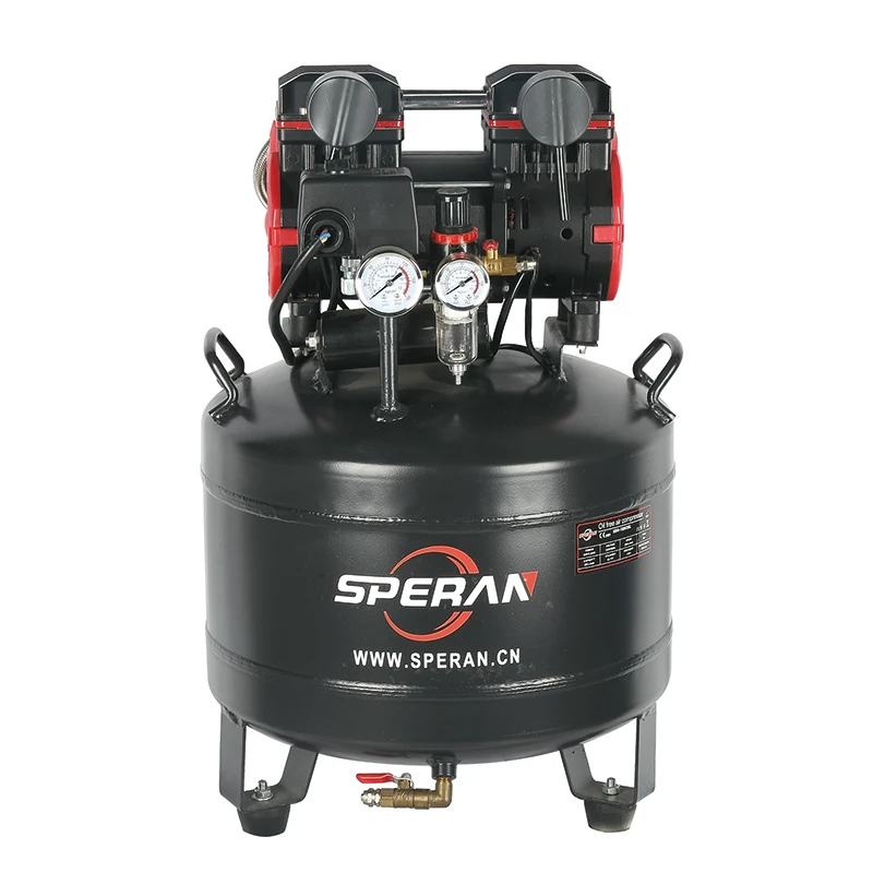 SPERAN Hot Sale Energy-Saving 38L Silent Portable Piston Motor Air Cooled & Oil Free Dental Air Compressor