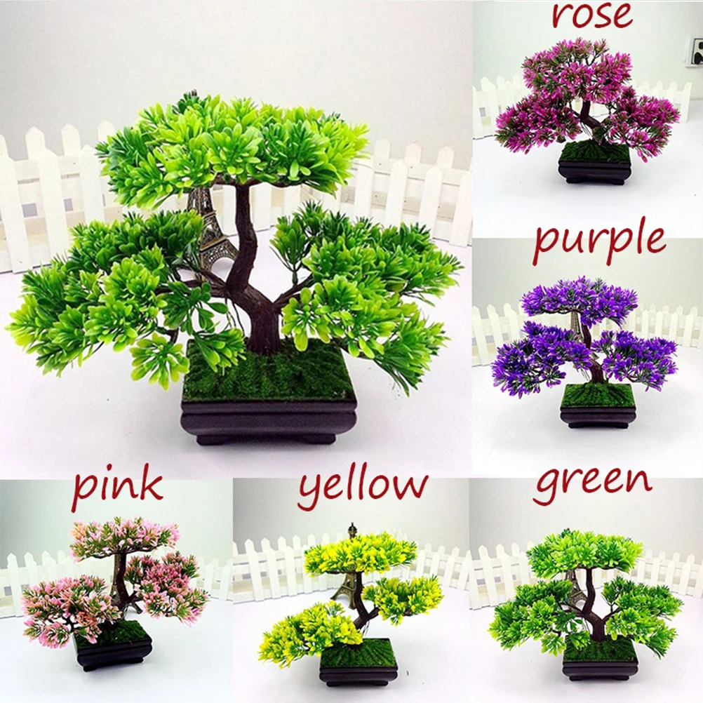 

Mini Simulated Green Plant Decoration Faux Outdoor Plants Fake Bonsai Tree Pine