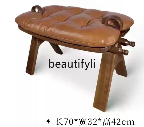 

xzzNorth American black walnut saddle stool sofa stool foot pedal porch shoe change stool living room balcony home