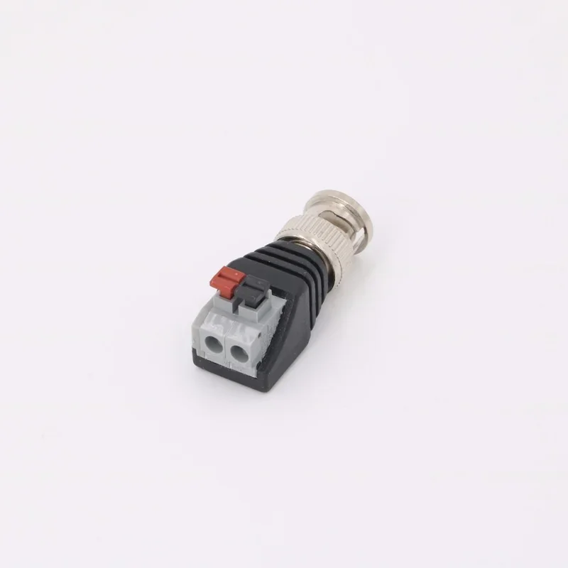 BNC macho para terminal extrudado conector, vigilância vídeo adaptador, imprensa-tipo, Q9 50ohm