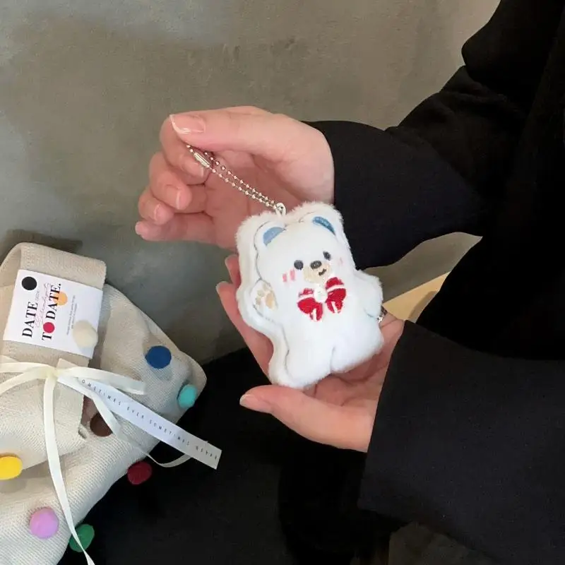 Cute Plush Key Rings Kawaii Bear Rabbit Plush Pendant Keychain Cartoon Stuffed Doll Birthday Decorative Accessories Gift