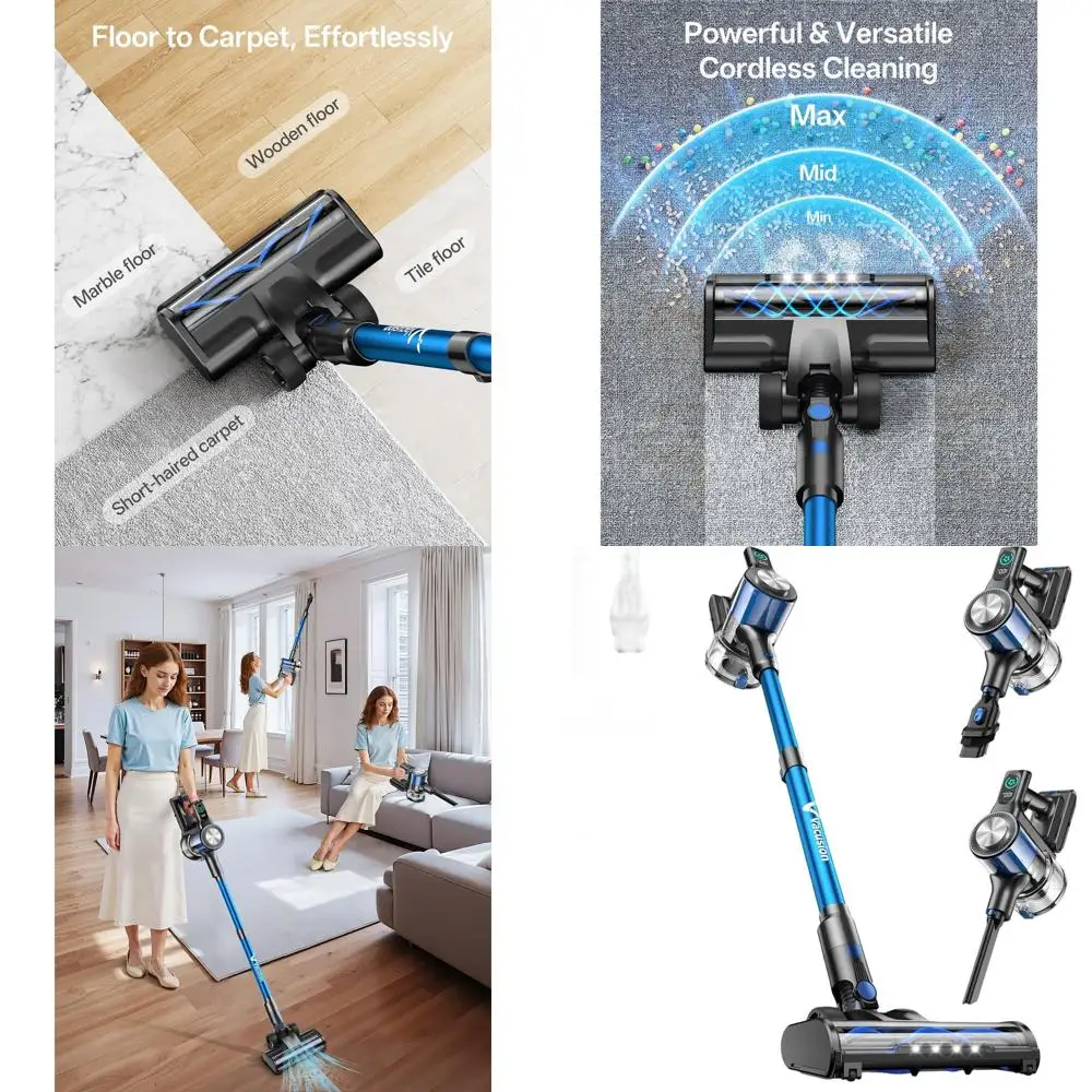 

Многофункциональный беспроводной пылесос: 3 режима, время работы 45 минут, уборка домашних животных и автомобилей, самостоящаяся