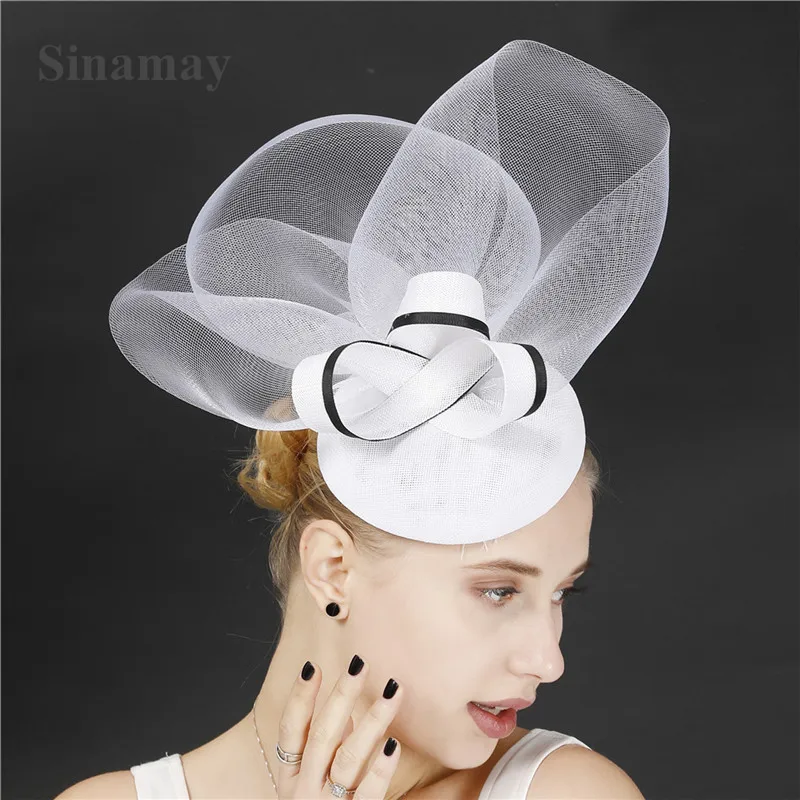 

White Pillbox Hat Formal Cocktail Party Fascinator Hats For Women Wedding Dress Church Tea Derby Fedoras