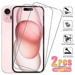 2Pcs Tempered Glass for IPhone 16 11 12 13 14 15 Pro Max X Xs XR Screen Protector Film on For IPhone 13 12 Mini 8 7 6 Plus Glass