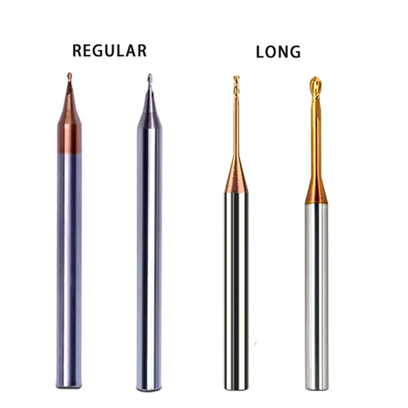 SENO Micro Carbide End Mill 2xD Rib Processing Cutter CNC Deep Long Neck Small Diameter 0.2 0.3 0.4 0.5 0.6 0.7 0.8 0.9mm Mini