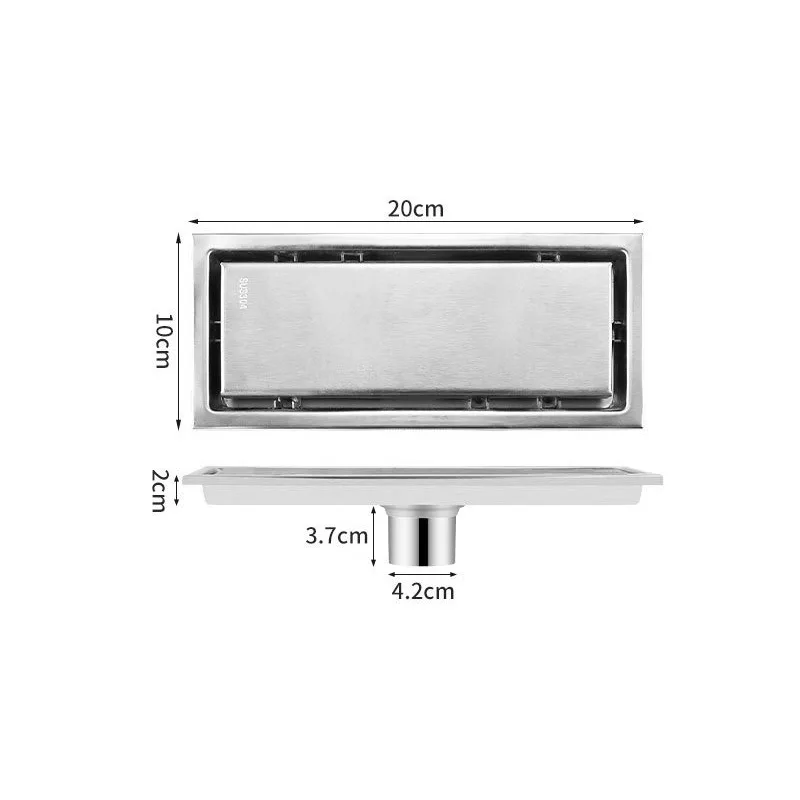 Stainless Steel Long Invisible Floor Drain, Concealed Odor Proof Floor Drain, Deep Water Sealed Reverse Side Length Floor Drain