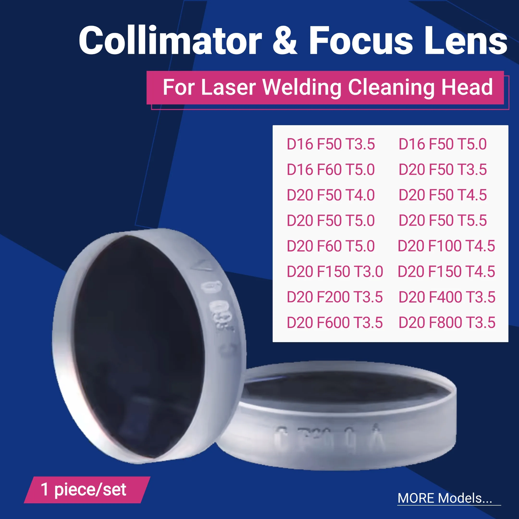 Lentille de collimateur de mise au point de soudage de nettoyage Laser D16/D20 pour Machine de nettoyage de soudage Laser KRD/QILIN/RELFAR/SUP20S/RAYTOOLS/WSX