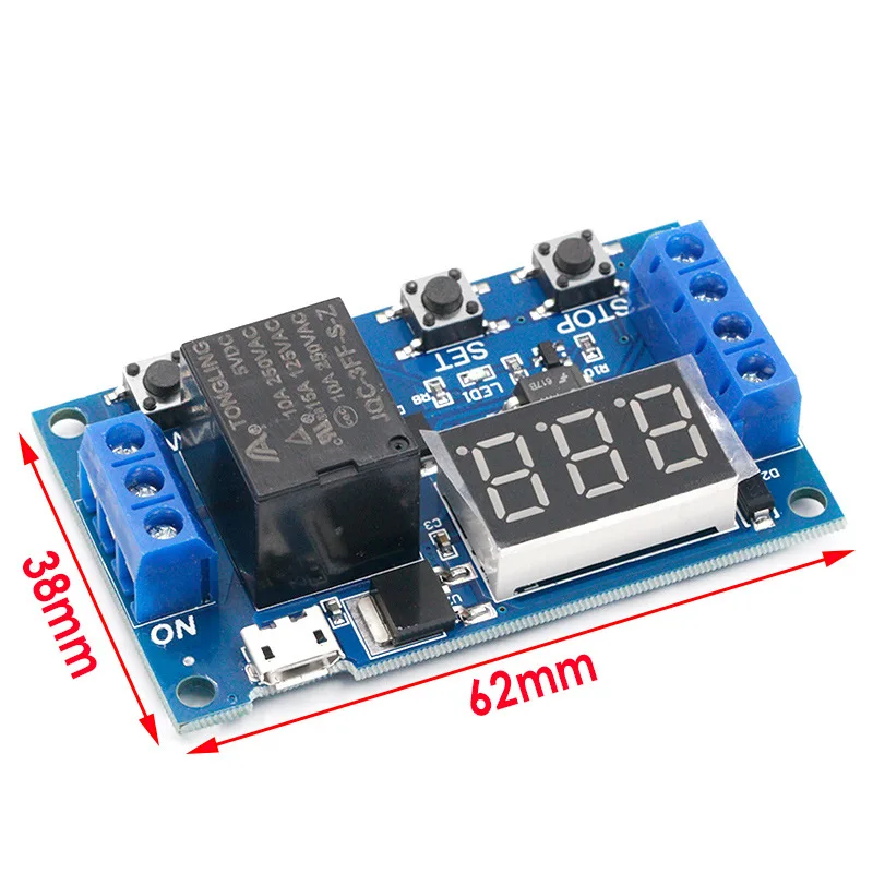 One Relay Module Delay Power-off Disconnect Trigger Delay Cycle Timing Circuit Switch with USB