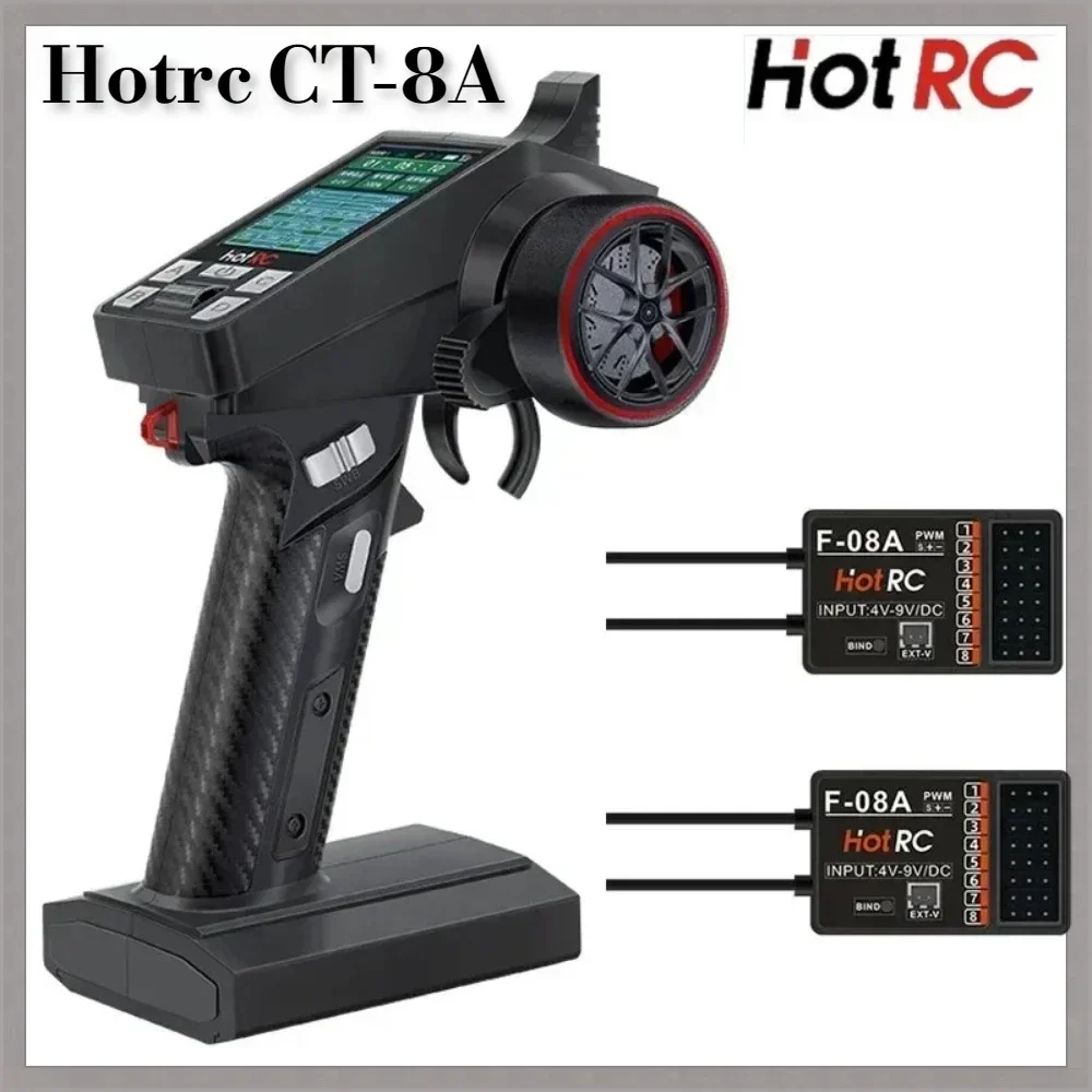 HOTRC-control remoto CT8A, pantalla a color de 8 canales, modelo todoterreno, receptor de vehículo, accesorios