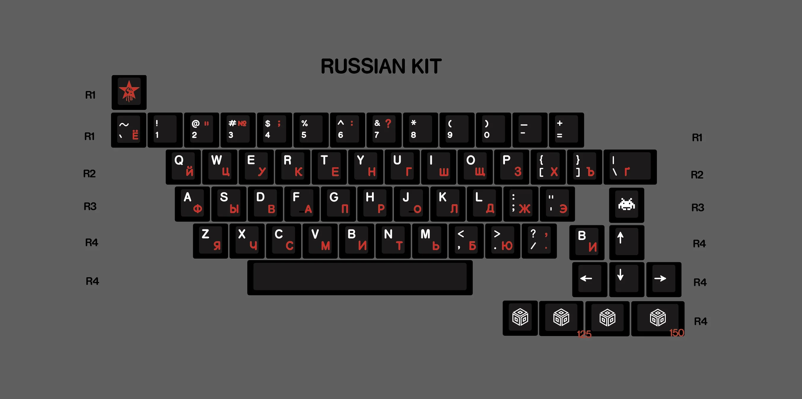 Geekark WOB White On Black DYE SUB PBT Cherry Profile Keycaps Five-Sided Dye-Sub Black Keycaps Kits For Mechanical Keyboard