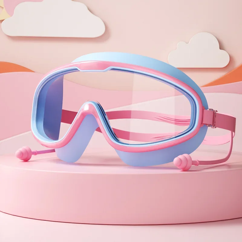 Kinder-Schwimmbrille, großer Rahmen, HD-Ansicht, beschlagfrei, wasserdicht, Kinder-Schwimmbrille, Jungen und Mädchen, mehrfarbig zur Auswahl – Detail 13