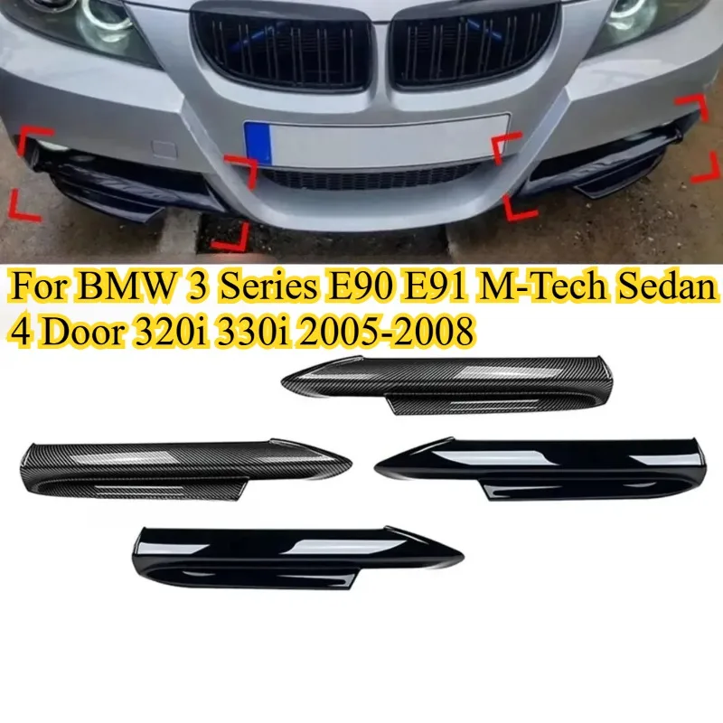 

2PCS Car Front Bumper Splitter Lip Canard Trim for Bmw 3 Series E90 E91 M-Tech Sedan 4 Door 320i 330i 2005 2006 2007 2008