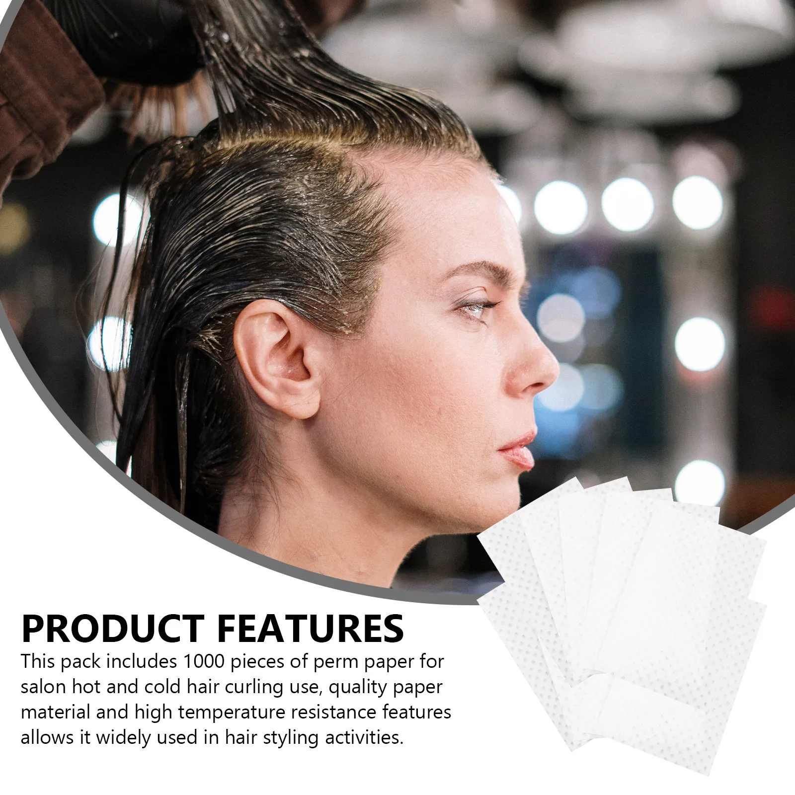 Hair Perm Papers 1000 Pack Breathable Strong End Wrap Tissue for Salon Curling Rods and Hair Styling