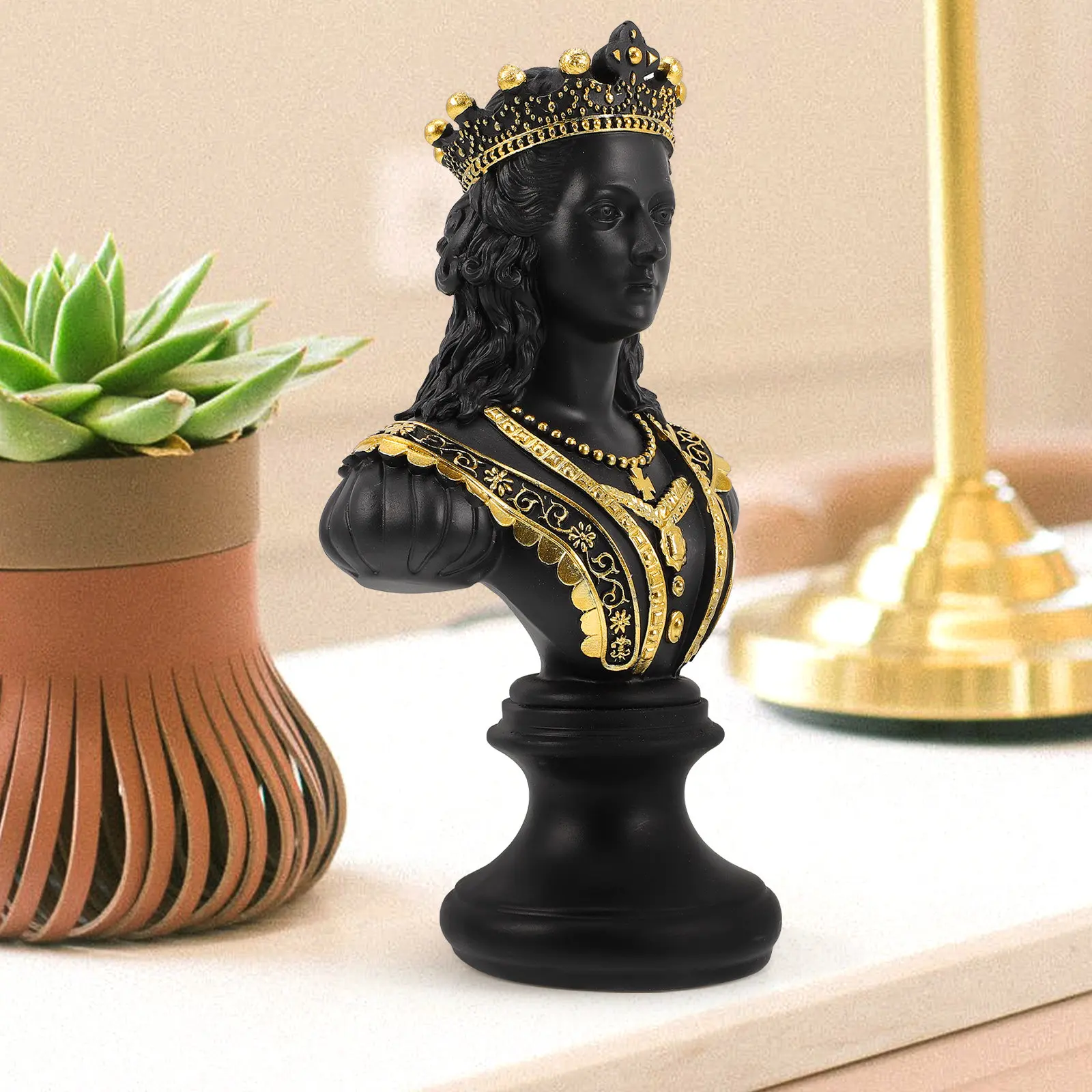 

Скульптура-полубюст в виде шахматной фигуры из смолы, стильный и креативный декор для дома и офиса, элегантный акцент для новоселья
