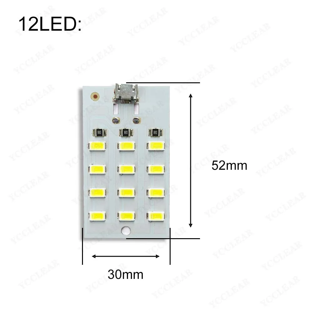 5pcs SMD 5730 5V White 6000K Mirco USB Direct 5730 LED Lighting Panel Board 430-470mA USB Mobile Emergency Lamp For Night Light