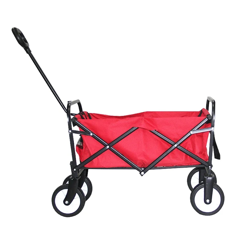 2024 Camping Wagon Portable Foldable Plastic Push Carry Trolley with Steel Handles Beach Cart