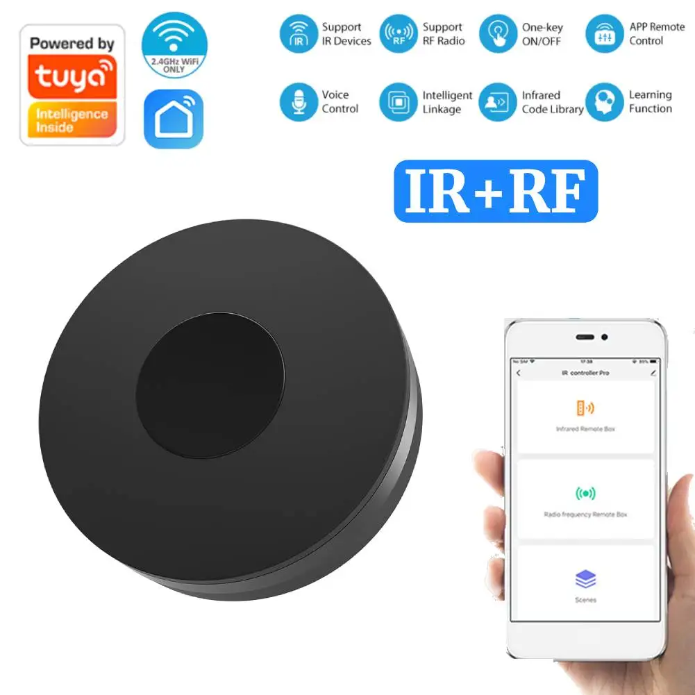 Universal Infrared Remote Control Tuya WiFi IR RF Smart Remote Controller Voice Control for Air Conditioner TV Appliances