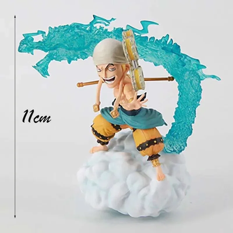 

11CM Anime One Piece GK Thor Enel miniature version scene statue model figure