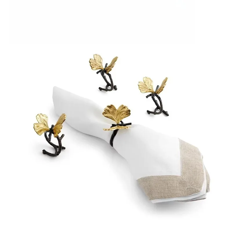 

Anemone napkin buckle four-piece set, handmade western food tissue buckle set, housewarming gift