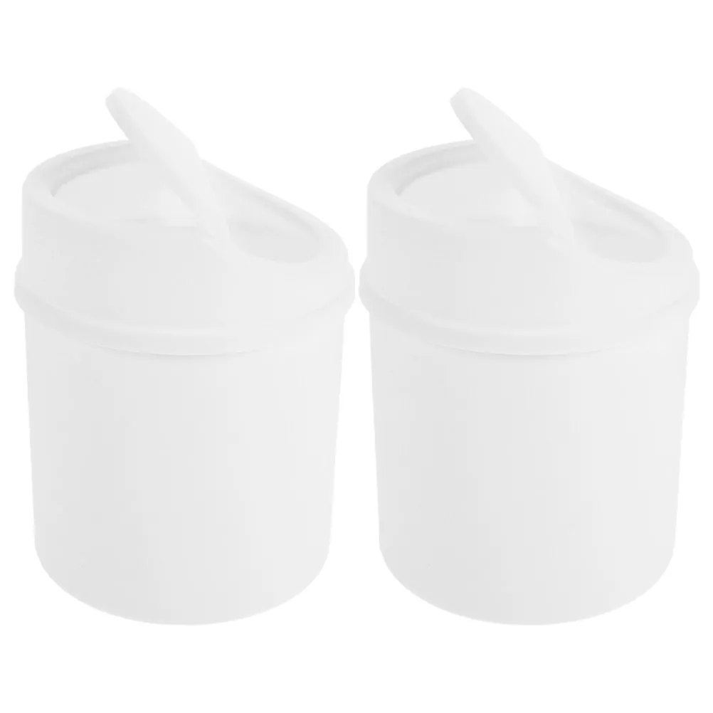 

2Pcs Flip Lid Mini Trash Can Compact Desktop Garbage Bin for Desk Bedside Countertop Bathroom Kitchen Tiny Waste Basket