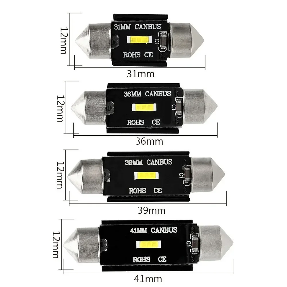 2PCS C5W LED CSP 1860 Signal Lamp Canbus Bulb 31mm 36mm 39mm 41mm Festoon Light C10W LED Auto Interior Reading Dome Light