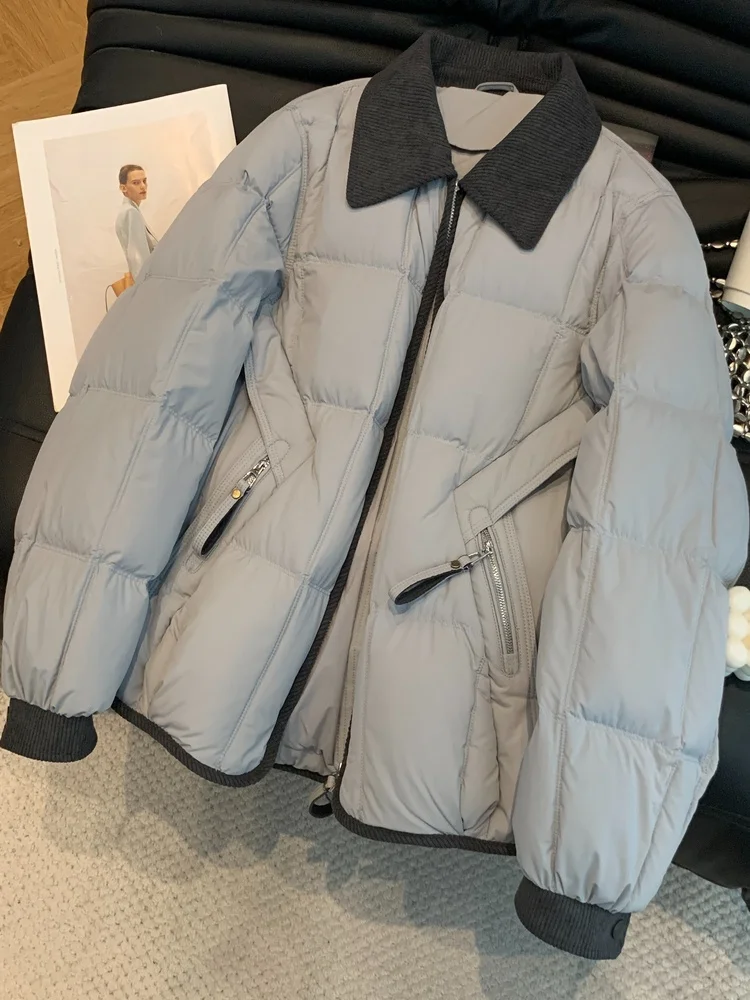 

Корейская хлопковая куртка Sle ort, женская осенне-зимняя утягивающая верхняя одежда с дизайном Sense, цветная блузка с воротником, повседневная мода