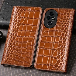 Crocodile Genuine Leather Flip Case For Honor 10 20 20S 30 50 60 70 80 90 100 200 300 400 500 600 se Pro lite ultra Cover Cases