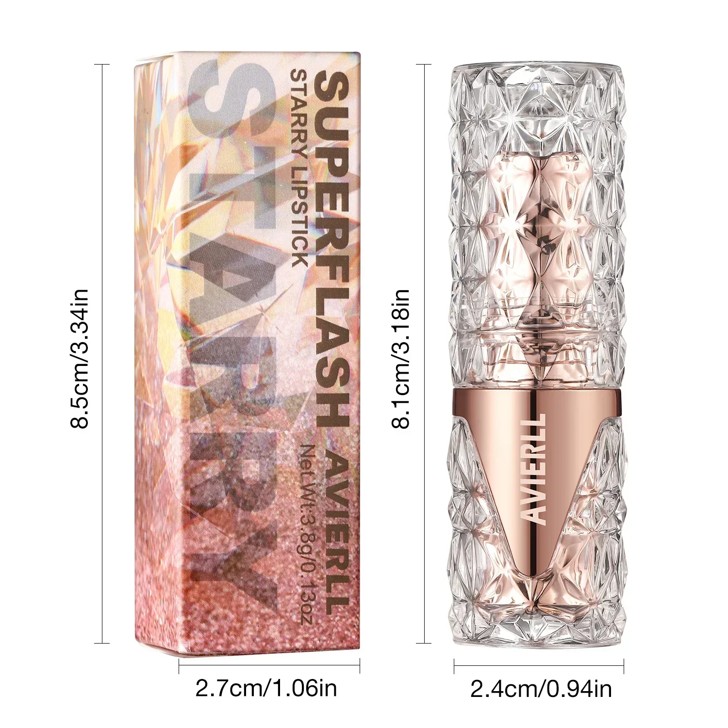 Lápiz labial Fine Glitter, lápiz labial dorado con arena movediza, rosa sirena sedosa hidratante, resistente al agua duradero, pomelo naranja