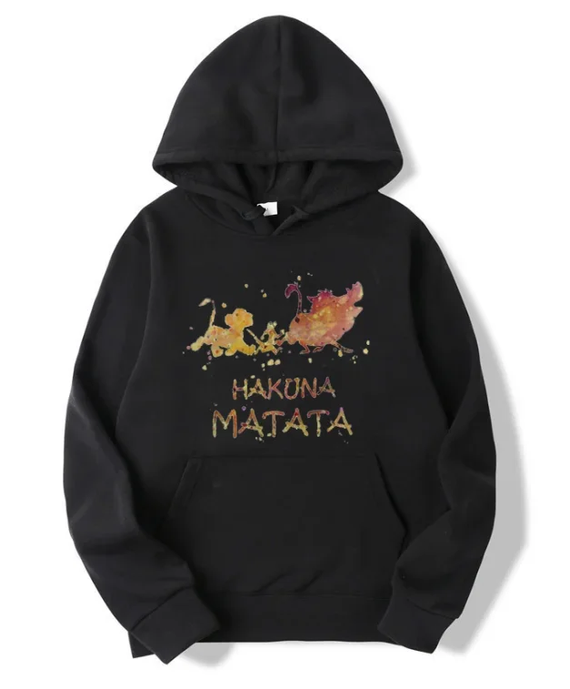 Disney Hakuna Matata Funny Simba Anime Hoodie Women\'s Lion King Women\'s Sweatshirt Graphics Harajuku Kawaii  Top