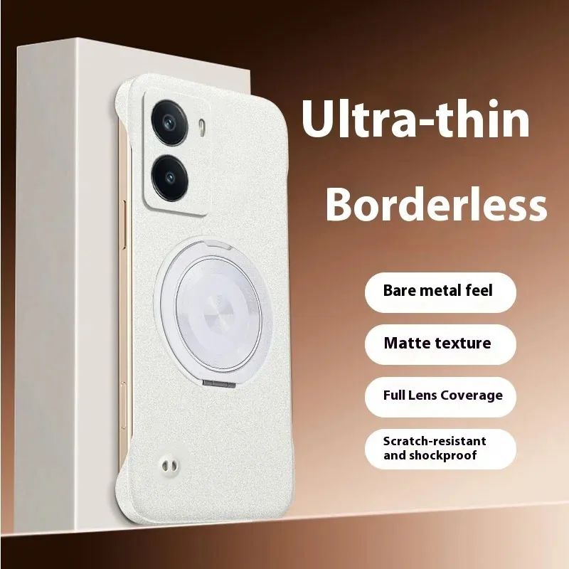 

For Realme p3 Case Fashionable Color Borderless 360° Rotating Stand PC Cover For Realme p3/Neo7x 5G Bumper Funda