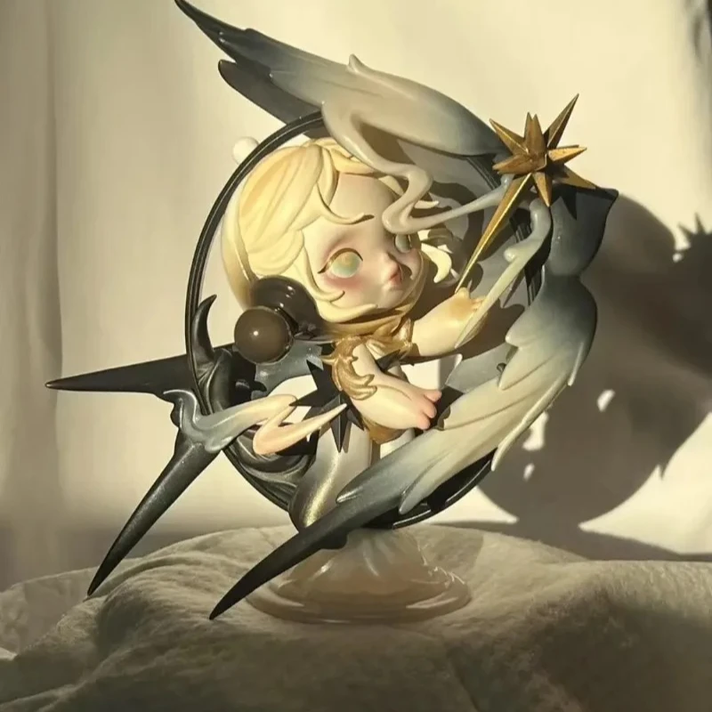 정품 POPMART 스컬판다 라이트의 경도와 위도 상하이 한정판 블라인드 박스 토이 애니메이션 액션 피규어 크리스마스 선물