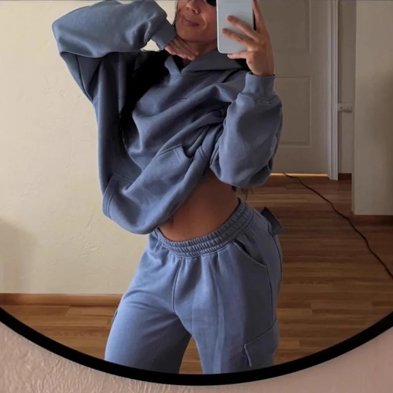 

Women Solid Color Casual Pocket Versatile Pant Loose Personality Sports Straight Temperament Commuting For Multiple Styles Pants