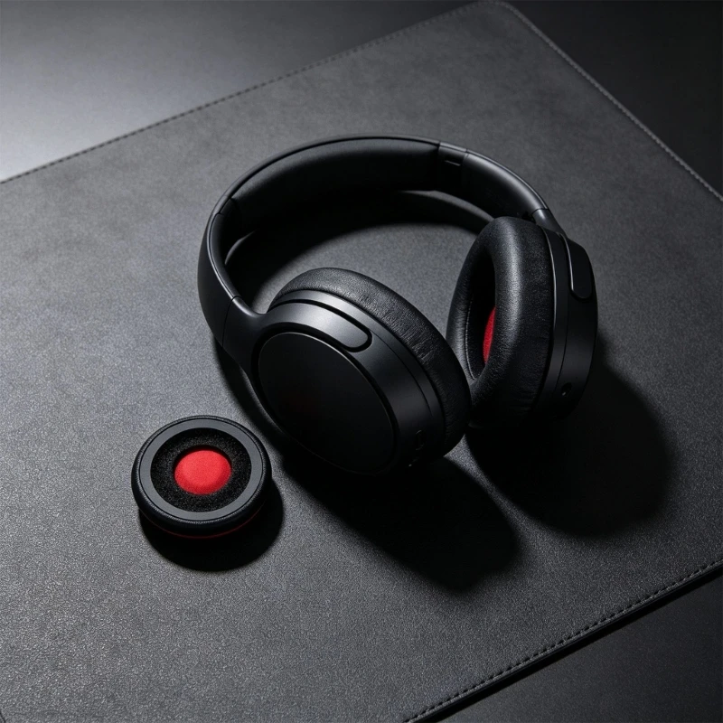 Q6PA Protein Leather Replacement Ear Pad for UH46, Rebuilding Padded Contact Layer Ear Cushions with a Rear Attachment Border