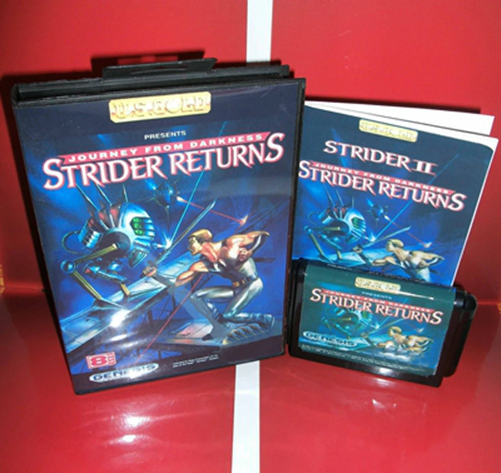 

Hot Sale Strider Returns With US Box And Manual Book 16Bit MD Game Card For Sega MegaDrive Genesis Consoles