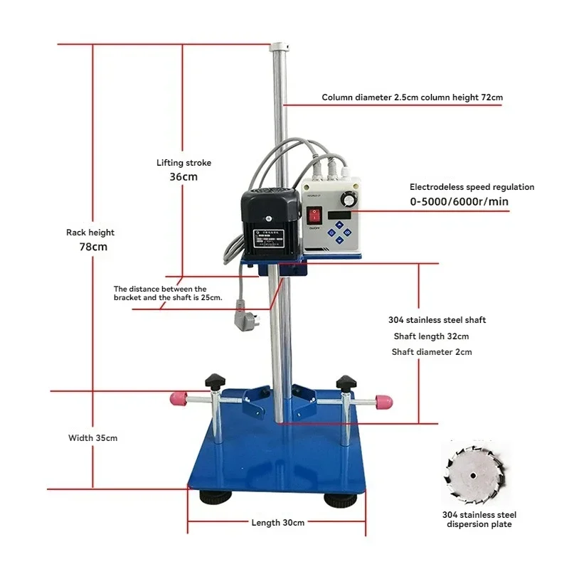 

Disperser digital display high-speed disperser large laboratory mixing stirrer grinder coating paint dispersing instrument