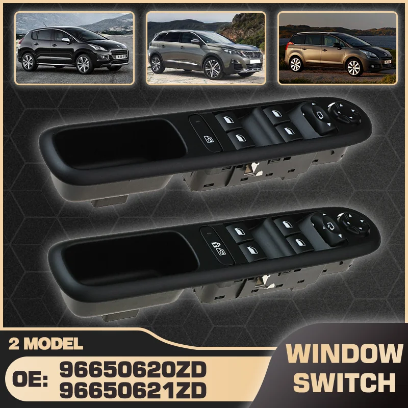 

Front Left Electric Car Master Window Switch For Peugeot 3008 T84 MK1 Peugeot 5008 T87 MK1 Wagon 2009-2016 96650621ZD 96650620ZD
