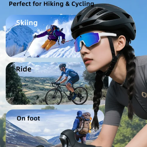 Imagen 2 del producto Gafas de sol polarizadas 4K AI Smart HD 800W cámara Bluetooth traducción de llamadas para hombres ciclismo antideslumbrante conducción UV400 IP54 gafas