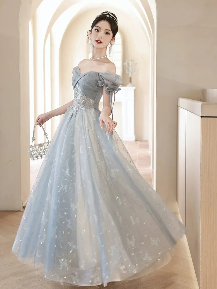 

Ele Синее вечернее платье Fairy T Princ Dr Host, наряд для выступления на день рождения, бальное праздничное платье для взрослых, церемониальное платье